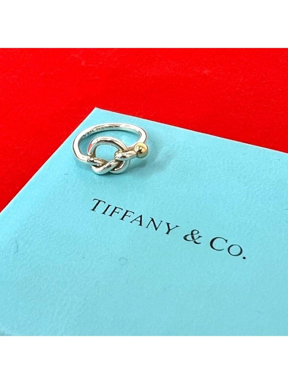 Tiffany & Co Love Knot Ring 925 Sterling Silver Gold